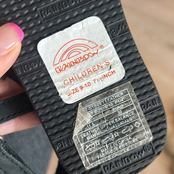 Girls black rainbow sandals braided buckle sandal size 9-10 - Picture 5 of 5